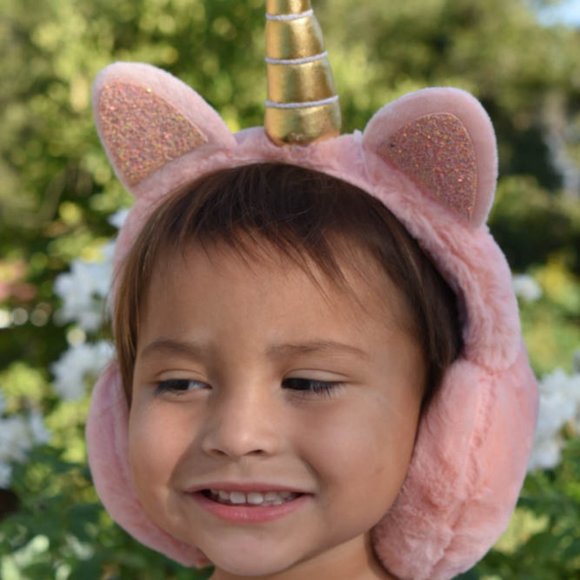 Unicorn Kids/Adult Solid Plush Adjustable Earmuff - Picture 3 of 13